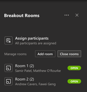 how do breakout rooms work in teams